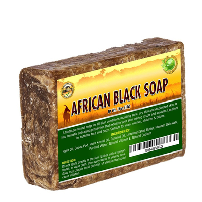 एमएसडीएस 100% प्राकृतिक शीया मक्खन अफ्रीका ब्लैक बार साबुन सुस्त सूखी त्वचा के लिए